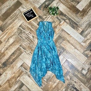 Leith Ruffle Wrap Handkerchief Hem Dress